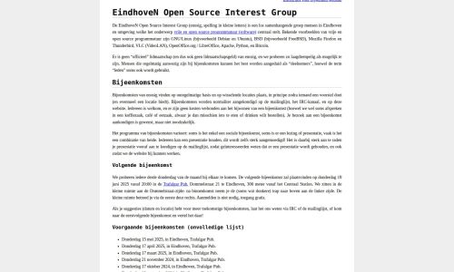 EindhoveN Open Source Interest Group